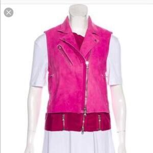Philip Lim Pink suede leather vest Sz 2